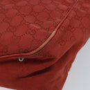 GUCCI GG Canvas Hand Bag Red Silver 113017 Auth 172168-15