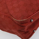 GUCCI GG Canvas Hand Bag Red Silver 113017 Auth 172168-16