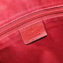 GUCCI GG Canvas Hand Bag Red Silver 113017 Auth 172168-17