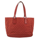 GUCCI GG Canvas Hand Bag Red Silver 113017 Auth 172168-13