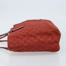 GUCCI GG Canvas Hand Bag Red Silver 113017 Auth 172168-4