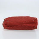 GUCCI GG Canvas Hand Bag Red Silver 113017 Auth 172168-5