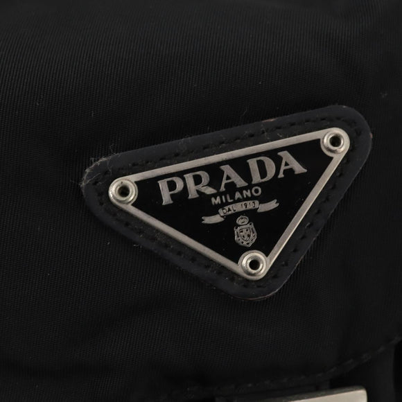 PRADA Rucksack Nylon Silber Schwarz Auth 172169