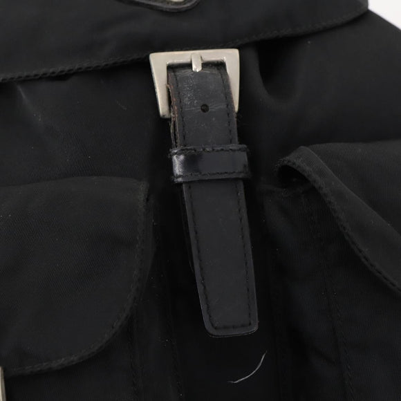 PRADA Rucksack Nylon Silber Schwarz Auth 172169