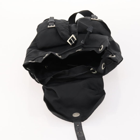 PRADA Rucksack Nylon Silber Schwarz Auth 172169