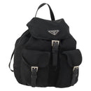 PRADA Rucksack Nylon Silber Schwarz Auth 172169-1