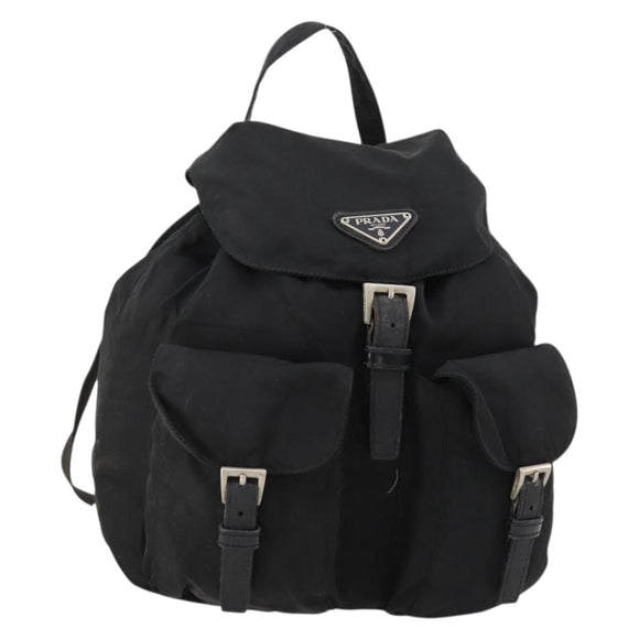 PRADA Rucksack Nylon Silber Schwarz Auth 172169