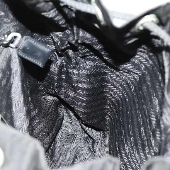 PRADA Rucksack Nylon Silber Schwarz Auth 172169
