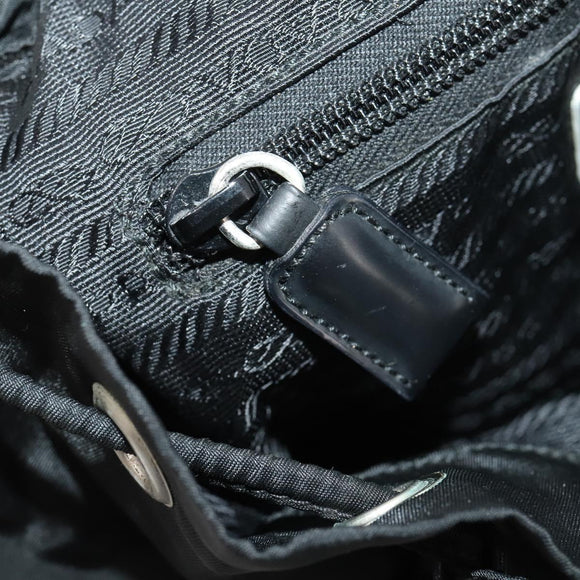 PRADA Rucksack Nylon Silber Schwarz Auth 172169