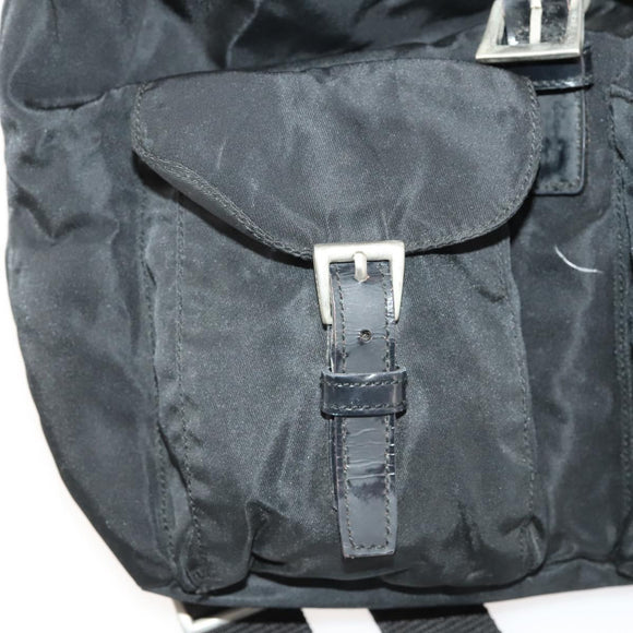 PRADA Rucksack Nylon Silber Schwarz Auth 172169