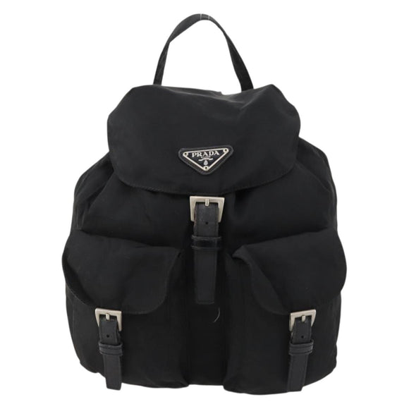 PRADA Rucksack Nylon Silber Schwarz Auth 172169