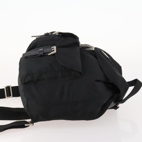 PRADA Rucksack Nylon Silber Schwarz Auth 172169