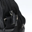 PRADA Schoudertas Nylon Zilver Zwart Auth 172170-8
