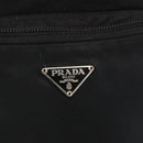PRADA Schoudertas Nylon Zilver Zwart Auth 172170-19