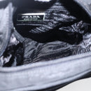 PRADA Schoudertas Nylon Zilver Zwart Auth 172170-10