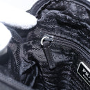 PRADA Schoudertas Nylon Zilver Zwart Auth 172170-23