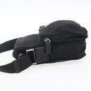 PRADA Schoudertas Nylon Zilver Zwart Auth 172170-3