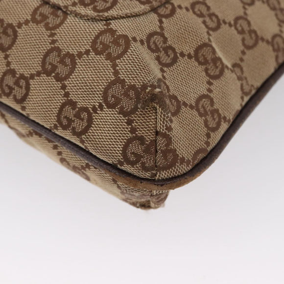 GUCCI GG Canvas Shoulder Bag Beige Silver 122793 Auth 172173