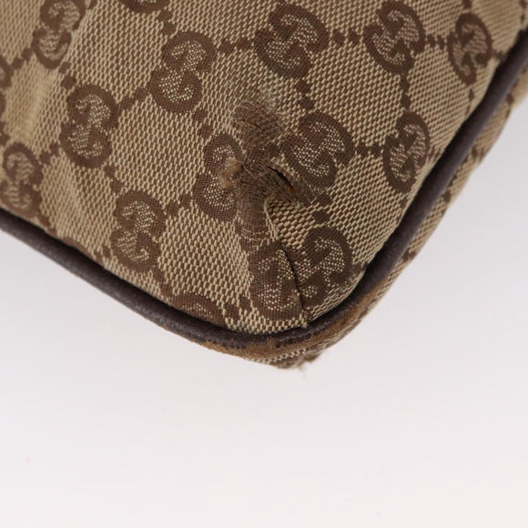 GUCCI GG Canvas Shoulder Bag Beige Silver 122793 Auth 172173