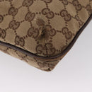 GUCCI GG Canvas Shoulder Bag Beige Silver 122793 Auth 172173-9