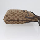 GUCCI GG Canvas Shoulder Bag Beige Silver 122793 Auth 172173-3
