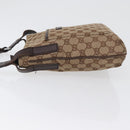 GUCCI GG Canvas Shoulder Bag Beige Silver 122793 Auth 172173-4