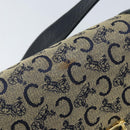 CELINE C Sulky Shoulder Bag Canvas Navy Gold Auth 172177-9