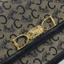 CELINE C Sulky Shoulder Bag Canvas Navy Gold Auth 172177-18