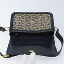 CELINE C Sulky Shoulder Bag Canvas Navy Gold Auth 172177-19