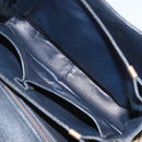 CELINE C Sulky Shoulder Bag Canvas Navy Gold Auth 172177-11
