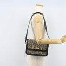 CELINE C Sulky Shoulder Bag Canvas Navy Gold Auth 172177-25