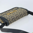 CELINE C Sulky Shoulder Bag Canvas Navy Gold Auth 172177-6