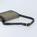 CELINE C Sulky Shoulder Bag Canvas Navy Gold Auth 172177-7