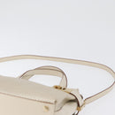 Salvatore Ferragamo Gancini Hand Bag Leather 2way Ivory Gold Auth 172181-15