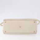 Salvatore Ferragamo Gancini Hand Bag Leather 2way Ivory Gold Auth 172181-6