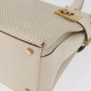 Salvatore Ferragamo Gancini Hand Bag Leather 2way Ivory Gold Auth 172181-16