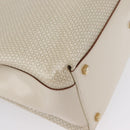 Salvatore Ferragamo Gancini Hand Bag Leather 2way Ivory Gold Auth 172181-17