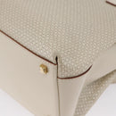Salvatore Ferragamo Gancini Hand Bag Leather 2way Ivory Gold Auth 172181-18
