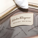 Salvatore Ferragamo Gancini Hand Bag Leather 2way Ivory Gold Auth 172181-12