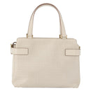 Salvatore Ferragamo Gancini Hand Bag Leather 2way Ivory Gold Auth 172181-2