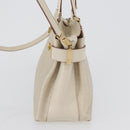 Salvatore Ferragamo Gancini Hand Bag Leather 2way Ivory Gold Auth 172181-3