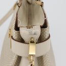 Salvatore Ferragamo Gancini Hand Bag Leather 2way Ivory Gold Auth 172181-4