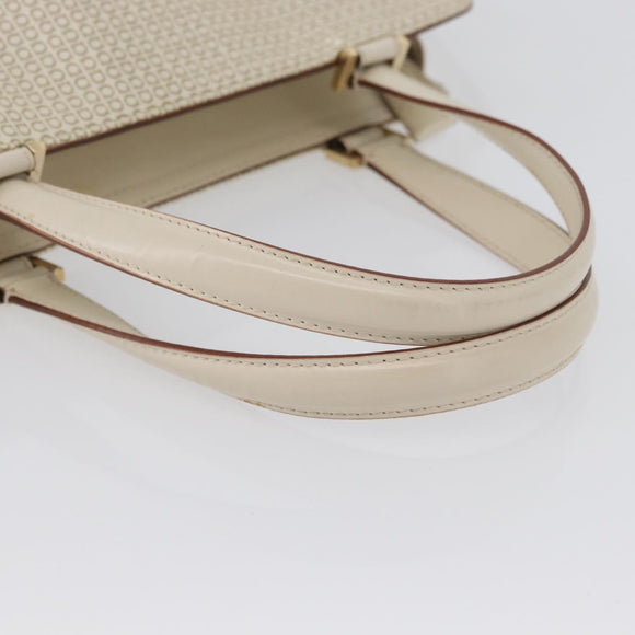 Salvatore Ferragamo Gancini Hand Bag Leather 2way Ivory Gold Auth 172181