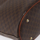 CELINE Macadam Canvas Tote Bag PVC Leather Brown Gold Auth 172185-9