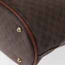 CELINE Macadam Canvas Tote Bag PVC Leather Brown Gold Auth 172185-16