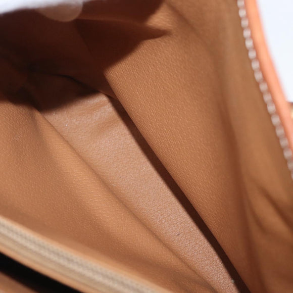 CELINE Macadam Canvas Tote Bag PVC Leather Brown Gold Auth 172185