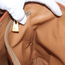 CELINE Macadam Canvas Tote Bag PVC Leather Brown Gold Auth 172185-22