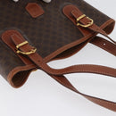 CELINE Macadam Canvas Tote Bag PVC Leather Brown Gold Auth 172185-6