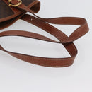 CELINE Macadam Canvas Tote Bag PVC Leather Brown Gold Auth 172185-7