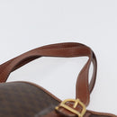 CELINE Macadam Canvas Tote Bag PVC Leather Brown Gold Auth 172185-8